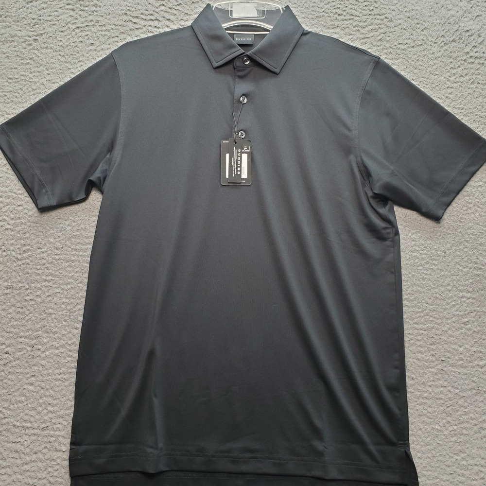 Dunning CoolMax Golf Polo Shirt Mens Small Black Performance Stretch D7S23K530